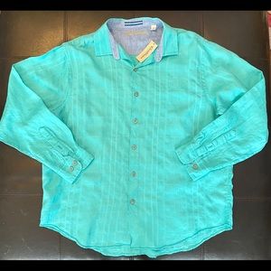 Roundtree & York Caribbean XL Blue Turquoise Linen
